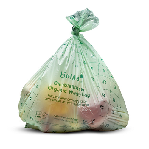 "bioMat" Kompostbeutel auf Stärkebasis 30 l 60 cm x 53 cm ohne Tragegriff, 17 my
