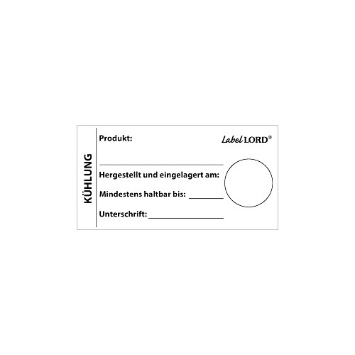 "LabelLord" HACCP Lebensmitteletiketten 37 mm x 64 mm weiss Kühlschrank, abwaschbar