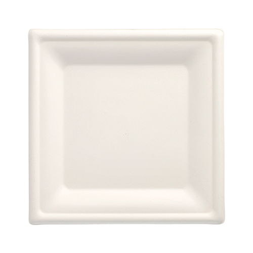 Teller, Zuckerrohr "pure" eckig 20 cm x 20 cm weiss