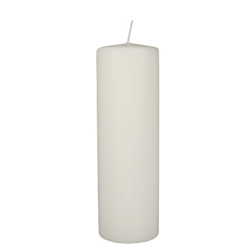 Stumpenkerze Ø 80 mm · 250 mm weiss mit Flachkopf Stumpenkerze Ø 80 mm · 250 mm weiss mit Flachkopf