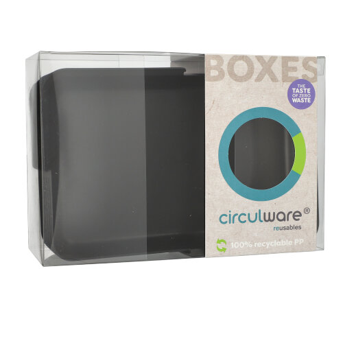 "Circulware by Haval" Mehrweg-Schalen Mix & Match eckig 2,9 cm x 15,6 cm x 23,4 cm schwarz