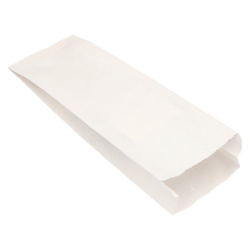 Papierfaltenbeutel, Cellulose, gefädelt 42 cm x 15 cm x 7 cm weiss Füllinhalt 3 kg