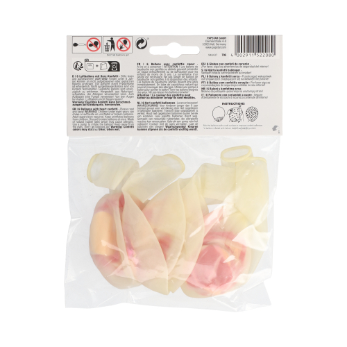 Luftballons Ø 29 cm mit Herz-Konfetti