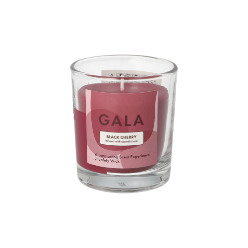 "GALA" Duftkerze im Glas Ø 70 mm · 77 mm bordeaux - Black Cherry "Mini Nutella"