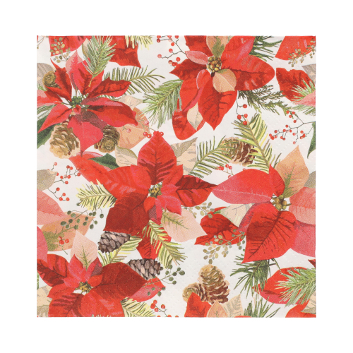Servietten, 3-lagig 1/4-Falz 33 cm x 33 cm "Winter Poinsettia"