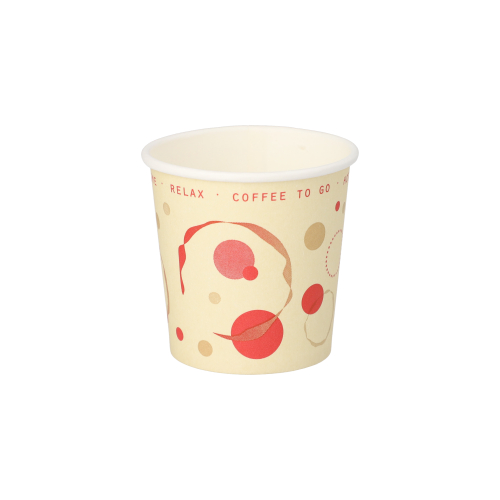 Trinkbecher, Pappe "To Go" 0,1 l Ø 6 cm · 6 cm "Coffee Rings"