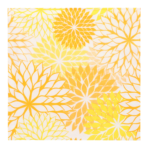 Servietten, 3-lagig 1/4-Falz 40 cm x 40 cm gelb "Floralies"