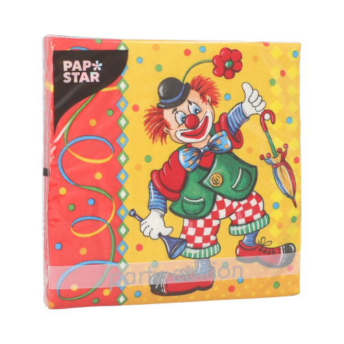 Servietten, 3-lagig 1/4-Falz 33 cm x 33 cm "Clown"