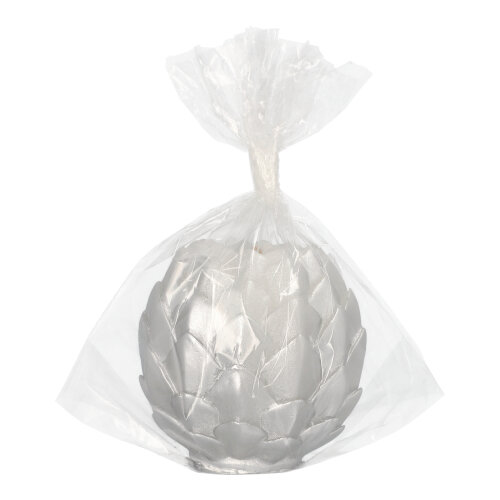 Kugelkerze Ø 10 cm silber "Pine Cone"