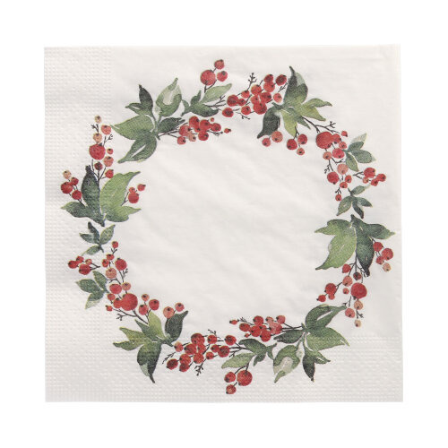 Servietten, 3-lagig 1/4-Falz 33 cm x 33 cm "Holly Crown"