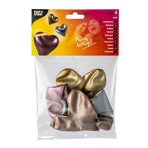 Luftballons Ø 28 cm farbig sortiert "Glossy Heart" large