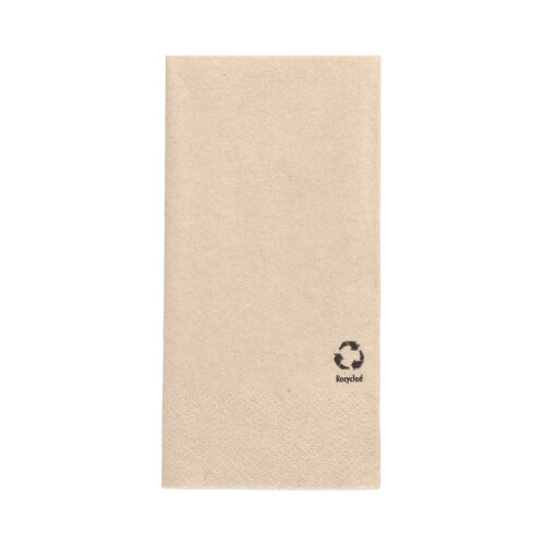 Servietten, 2-lagig 1/8-Falz 33 cm x 33 cm natur aus recyceltem Papier