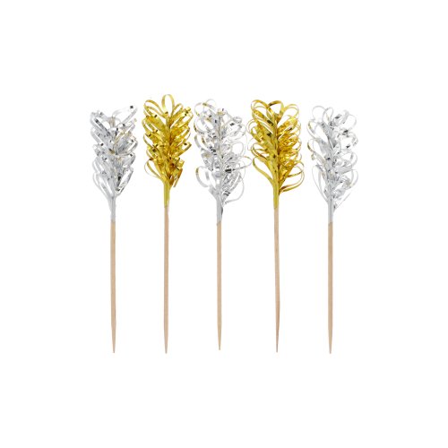 Deko-Picker 10,5 cm "Frills" gold / silber