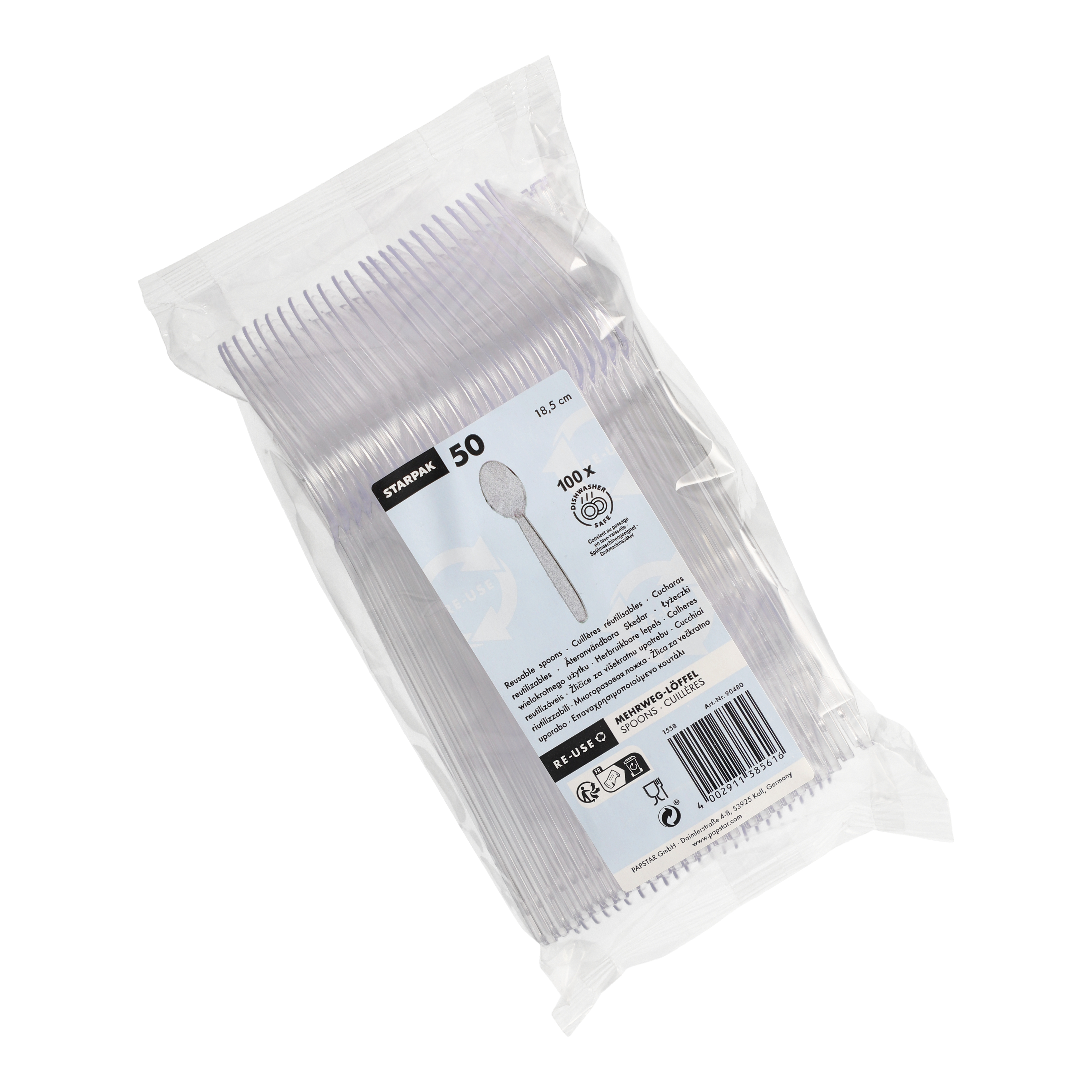 Mehrweg-Löffel 18,5 cm transparent