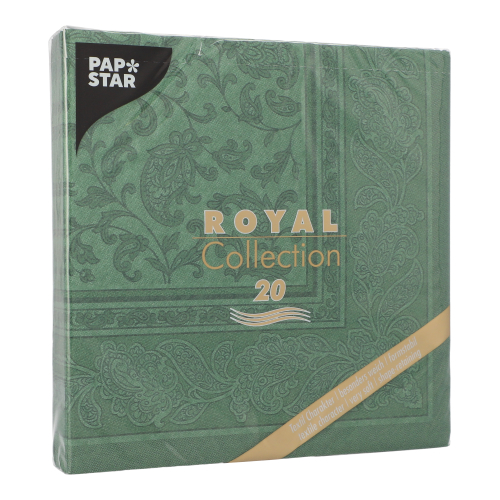 Servietten "ROYAL Collection" 1/4-Falz 40 cm x 40 cm dunkelgrün "Ornaments"