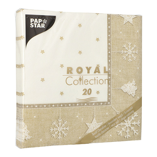 Servietten "ROYAL Collection" 1/4-Falz 40 cm x 40 cm gold "X-Mas"