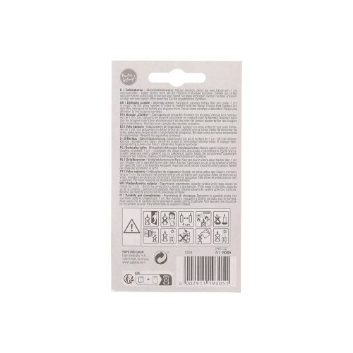 Zahlenkerze 7,3 cm weiss "5" mit rotem Rand