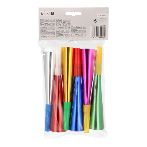 Trompeten 18 cm farbig sortiert "Metallic"