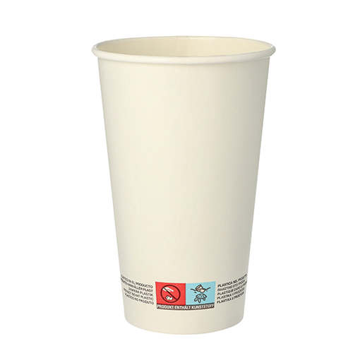 Trinkbecher, Pappe 0,4 l Ø 9 cm · 13,9 cm weiss