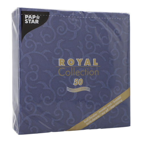Servietten "ROYAL Collection" 1/4-Falz 40 cm x 40 cm dunkelblau "Casali"