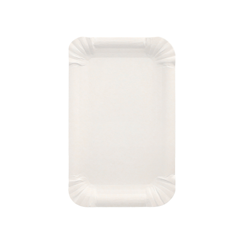 Teller, Pappe "pure" eckig 9 cm x 15 cm weiss