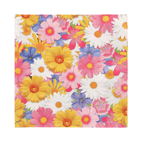 Servietten, 3-lagig 1/4-Falz 33 cm x 33 cm "Daisies Mix"