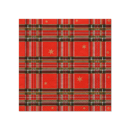Servietten, 3-lagig 1/4-Falz 25 cm x 25 cm "Tartan" Servietten, 3-lagig 1/4-Falz 25 cm x 25 cm "Tartan"