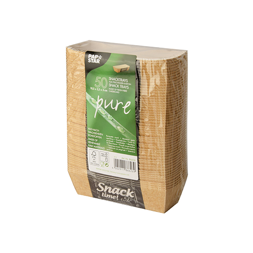 Snacktrays, Pappe "pure" 3 cm x 3,3 cm x 10,5 cm "Good Food"
