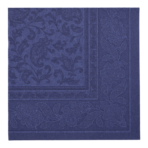 Servietten "ROYAL Collection" 1/4-Falz 40 cm x 40 cm dunkelblau "Ornaments"