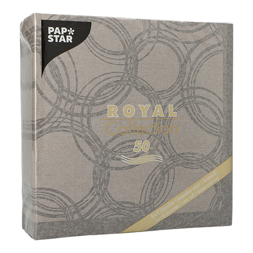Servietten "ROYAL Collection" 1/4-Falz 40 cm x 40 cm grau "Bubbles"