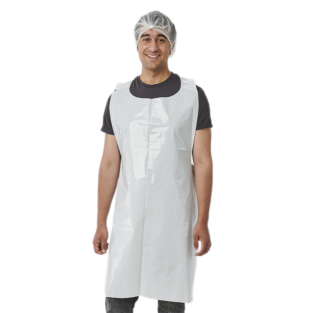 "WORK-INN/-PS" Latz-Schürzen, LDPE 130 cm x 75 cm weiss "WORK-INN/-PS" Latz-Schürzen, LDPE 130 cm x 75 cm weiss