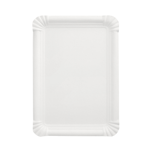 Teller, Pappe "pure" eckig 16,5 cm x 23 cm weiss