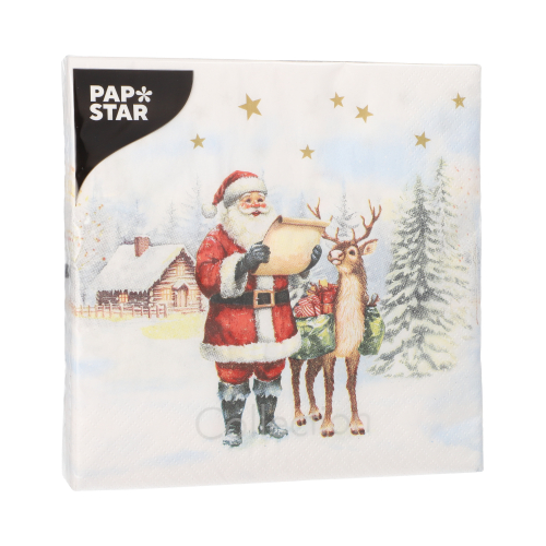 Servietten, 3-lagig 1/4-Falz 33 cm x 33 cm "Dear Santa"