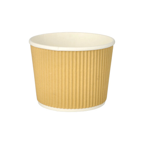 Suppenbecher, Pappe 520 ml Ø 11 cm · 8,4 cm braun/weiss Ripple Wall