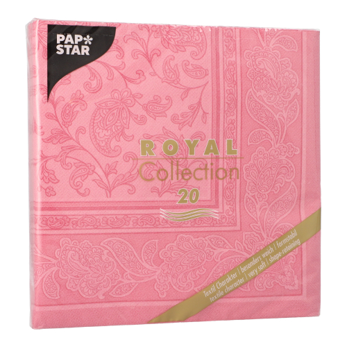 Servietten "ROYAL Collection" 1/4-Falz 40 cm x 40 cm rosa "Ornaments"