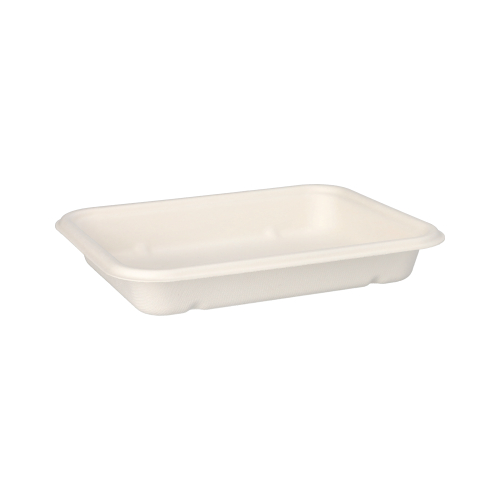 Schalen, Zuckerrohr "pure" ungeteilt 3 cm x 15,3 cm x 20,3 cm weiss