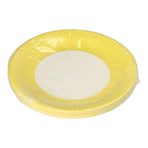 Teller, Pappe rund Ø 23 cm gelb