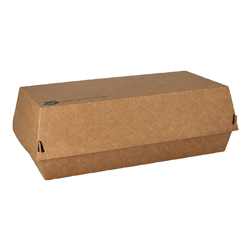 Baguetteboxen, Pappe "pure" 7,5 cm x 10,7 cm x 22 cm braun "100% Fair" groß