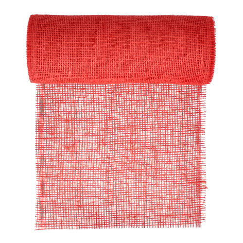 Dekoband Jute 10 m x 30 cm rot