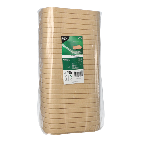 Deckel für Verpackungsbecher, Pappe rechteckig 1,8 cm x 17,1 cm x 12 cm braun