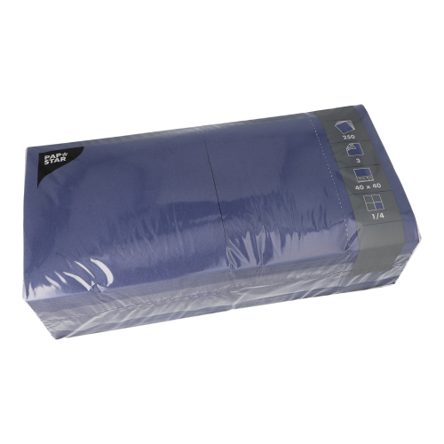 Servietten, 3-lagig 1/4-Falz 40 cm x 40 cm dunkelblau