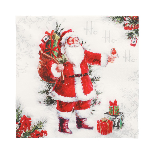 Servietten, 3-lagig 1/4-Falz 33 cm x 33 cm "HoHoHo"