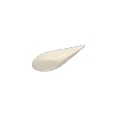Fingerfood - Teller, Zuckerrohr "pure" 10,5 cm x 5,7 cm weiss "Drop"