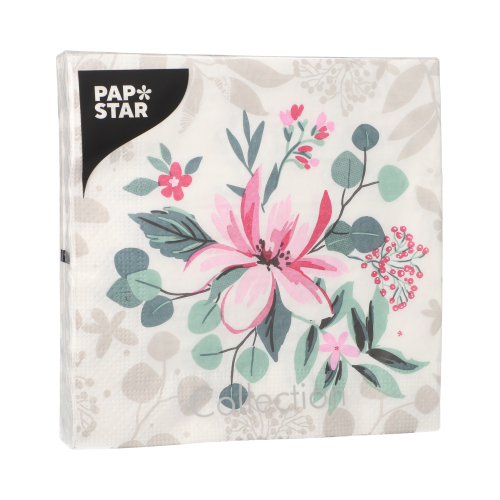 Servietten, 3-lagig 1/4-Falz 33 cm x 33 cm "Rosalie"