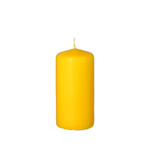 Stumpenkerze Ø 50 mm · 100 mm goldgelb