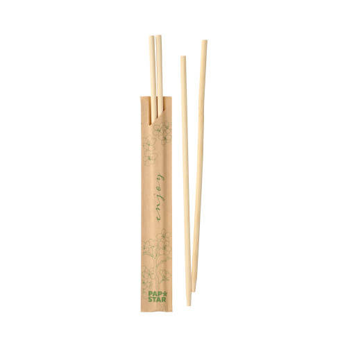 Paar Essstäbchen Bambus "ASIA" rund 19,5 cm einzeln gehüllt
