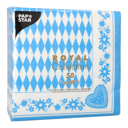 Servietten 1/4-Falz 40 cm x 40 cm "Bayrisch Blau"