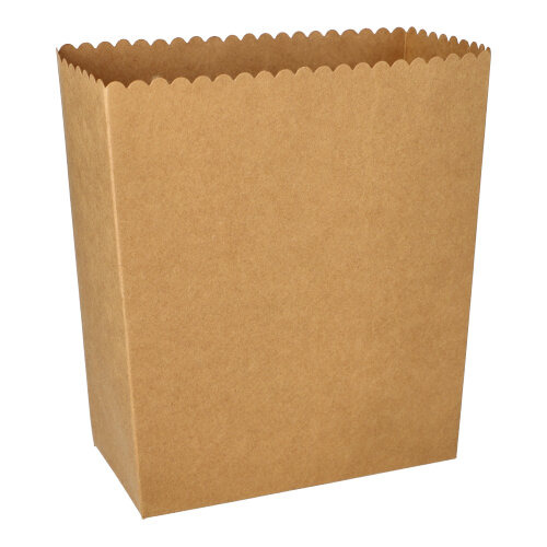Popcorn-Boxen Pappe "pure" eckig 2400 ml 19,2 cm x 15,8 cm x 8 cm braun groß