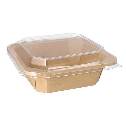 Lunchboxen, Pappe eckig 1000 ml 5,2 cm x 18 cm x 18 cm braun
