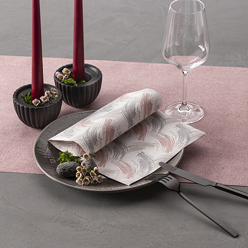 Tischläufer, stoffähnlich, PV-Tissue Mix "ROYAL Collection" 24 m x 40 cm bordeaux "Textile"